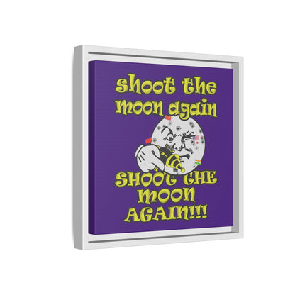 shoot the moon again - framed canvas art (purple)