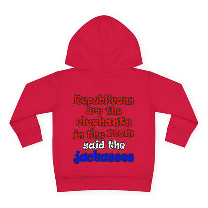 donkeys and elephants - Toddler Pullover Fleece Hoodie