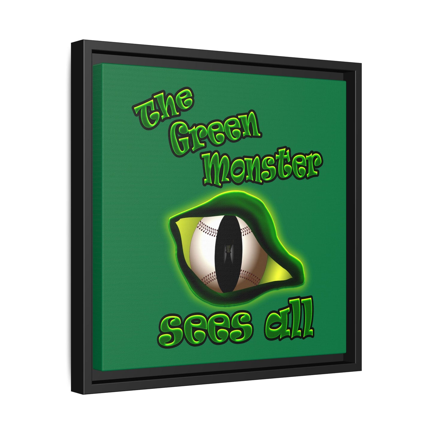green monster - framed canvas art (dark green)
