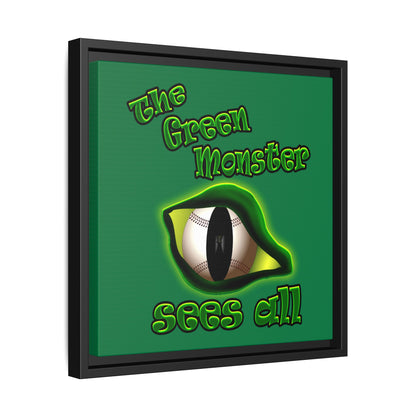 green monster - framed canvas art (dark green)