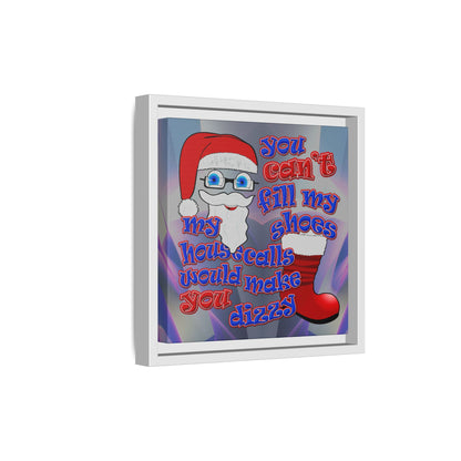 santa's shoes - framed canvas art (grey-pink wave)