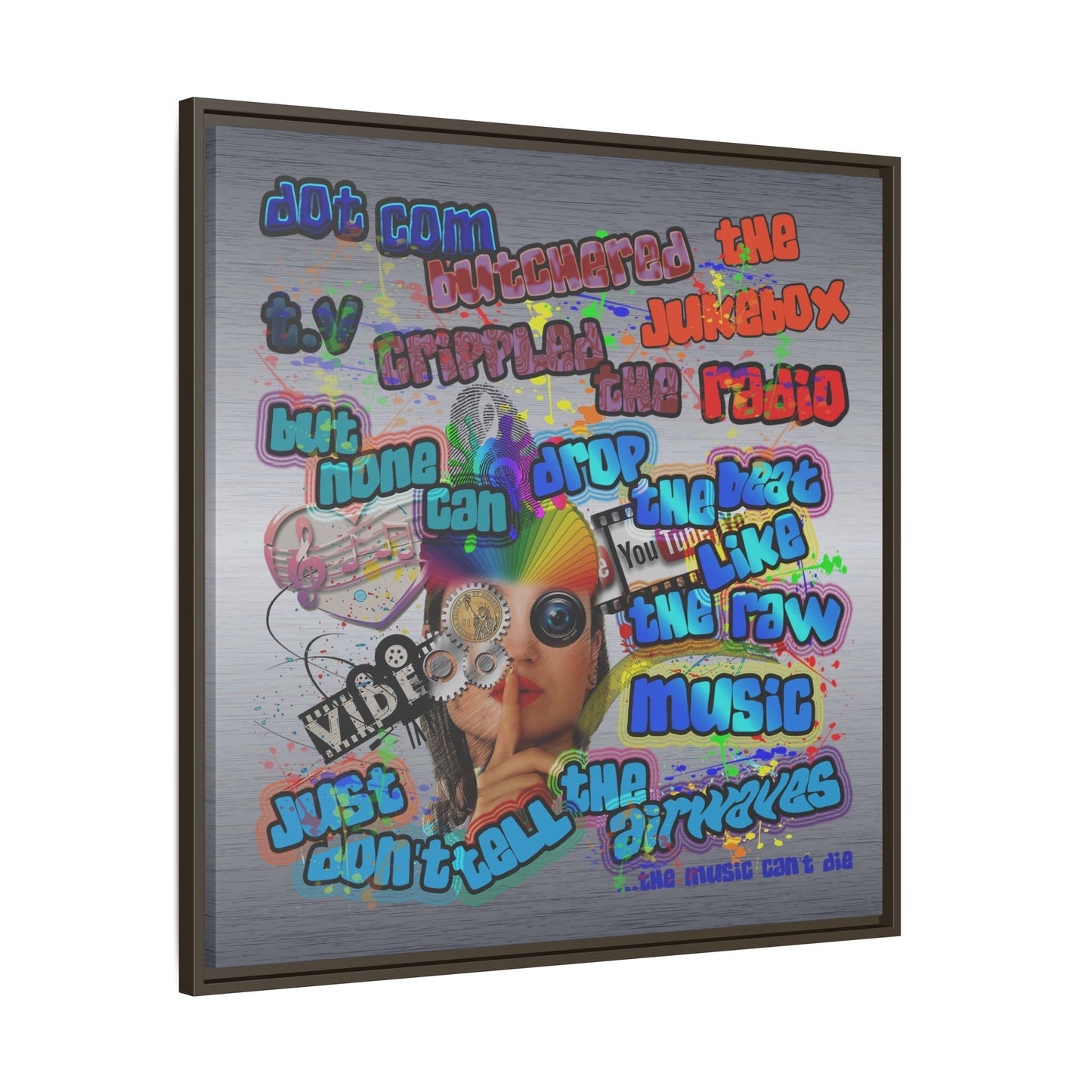 drop the beat - framed canvas art (brushed nickel)