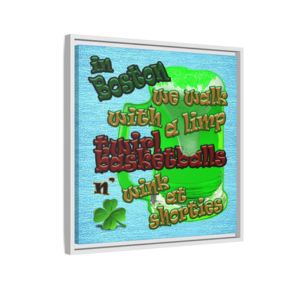 celtics logo - framed canvas art (faded blue)