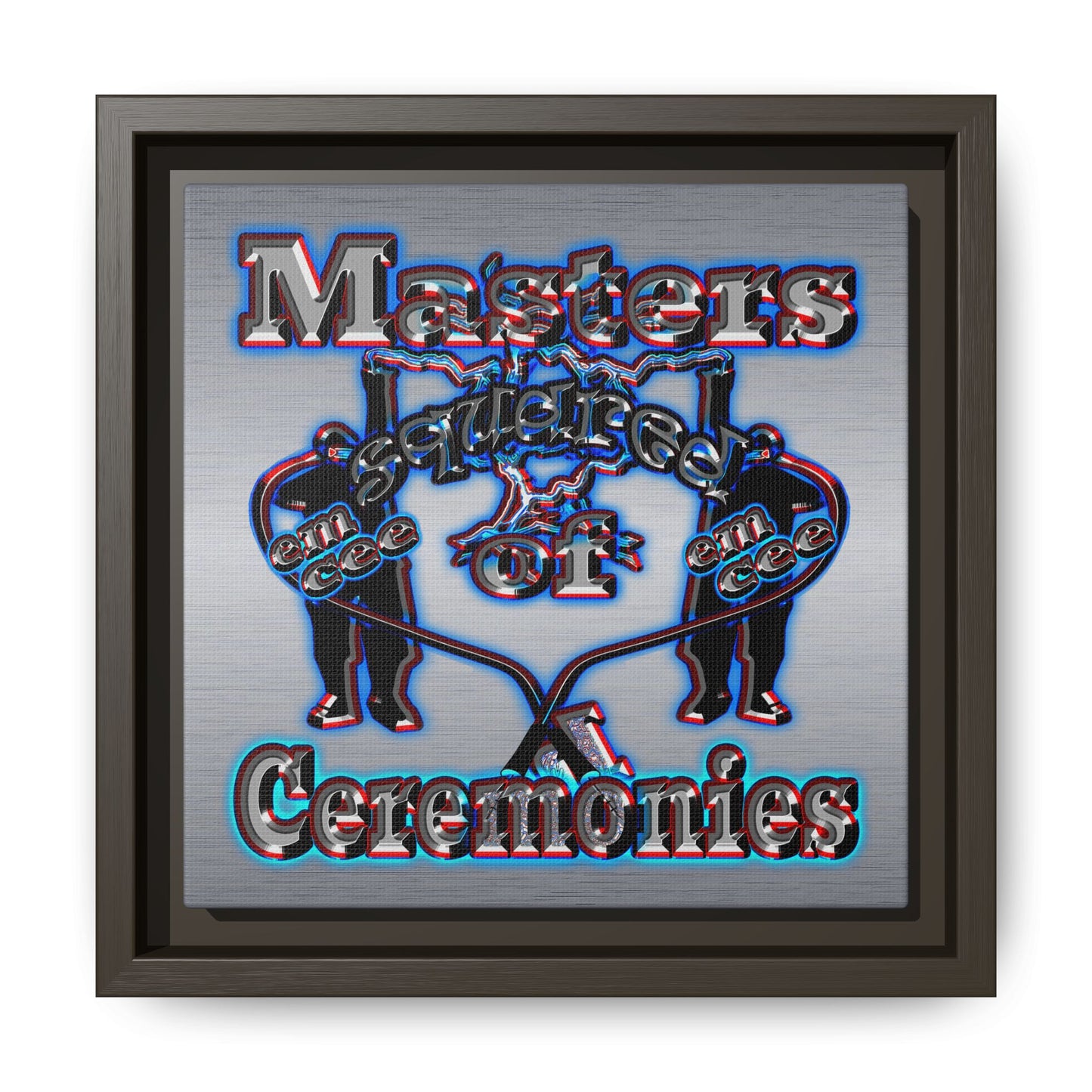 em cee squared - framed canvas art (brushed nickel)
