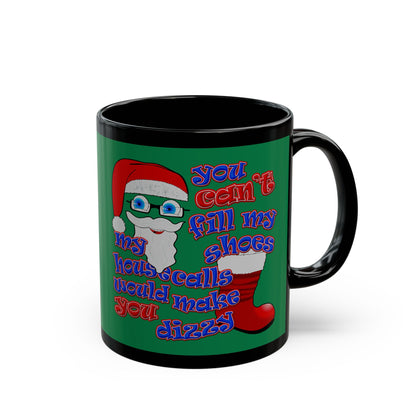 santa's shoes - Black Mug (dark green)