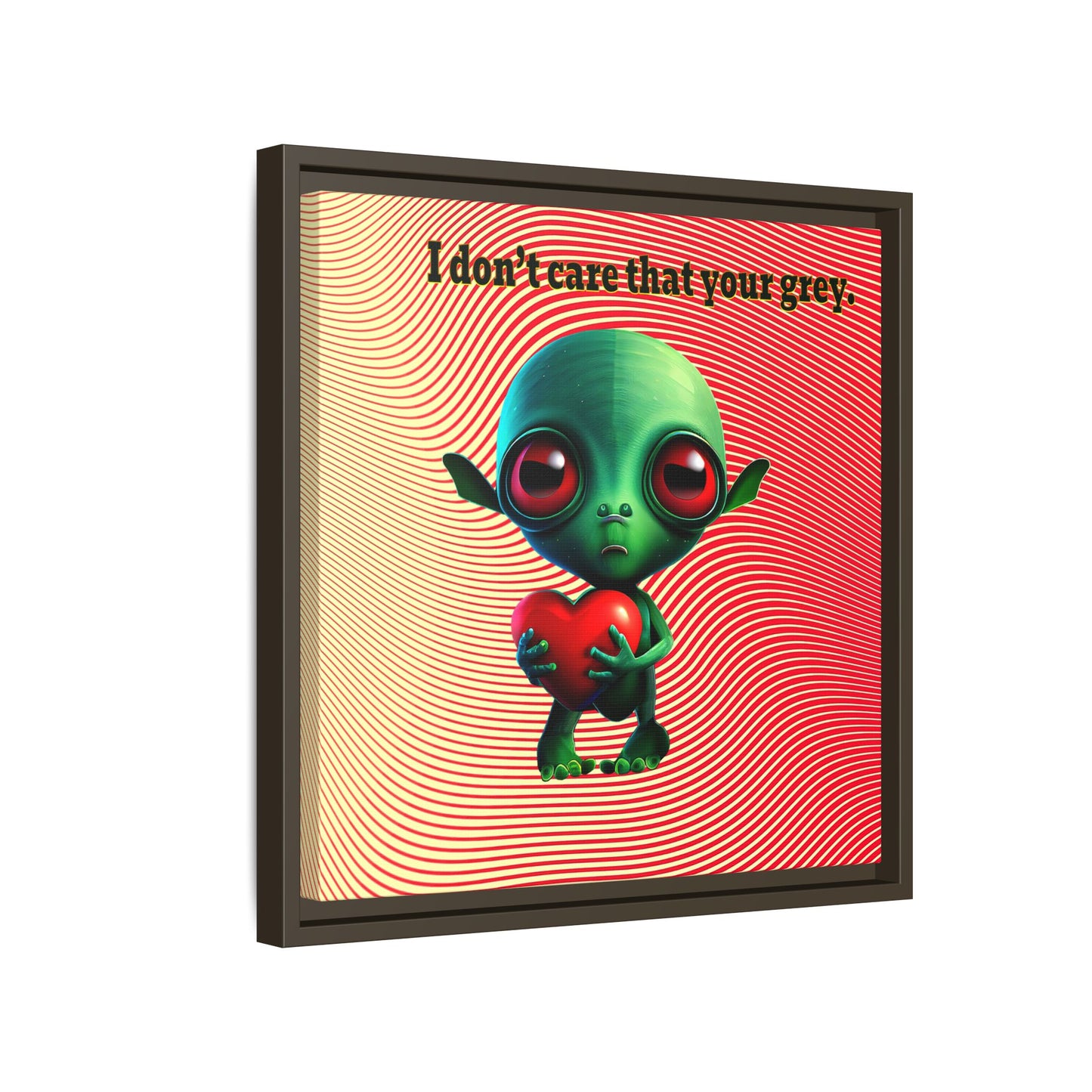 I don't care that your grey - framed canvas art (yellow-orange wave)