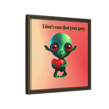 I don't care that your grey - framed canvas art (yellow-orange wave)