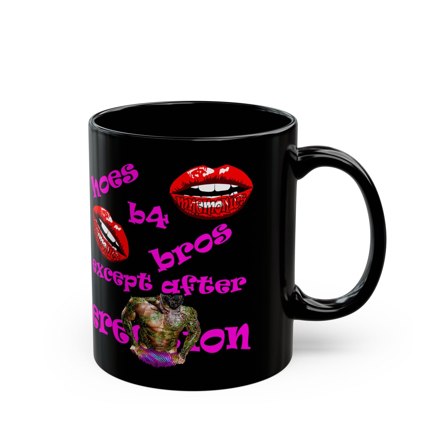 hoes b4 bros - Black Mug (black)