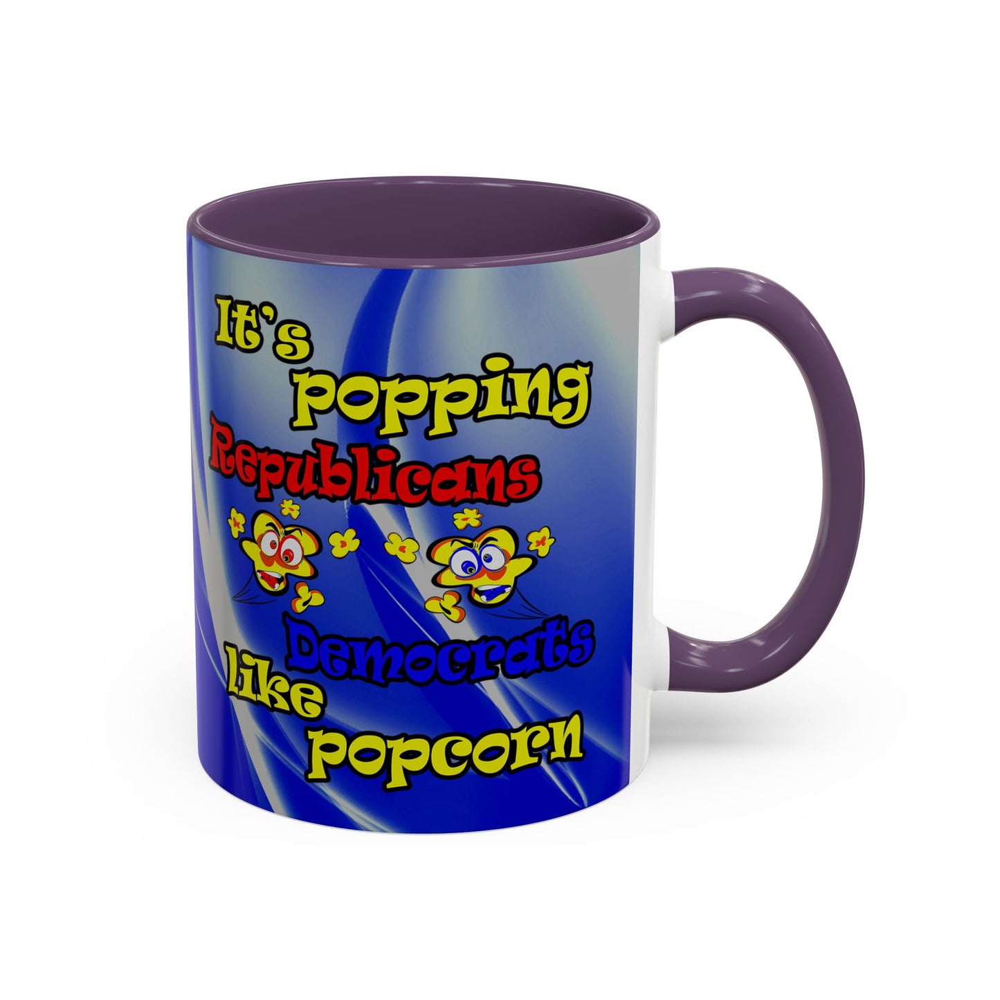 popping like popcorn - Accent Mug (blue-white wave)
