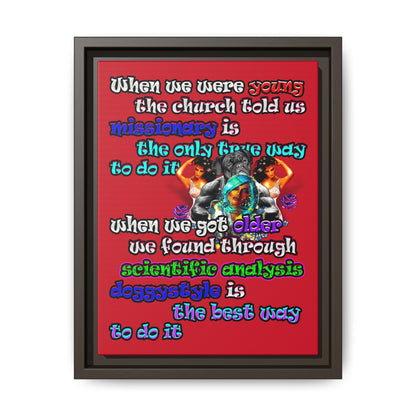 doggystyle - framed canvas art (dark red)