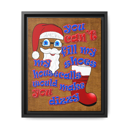 santa's shoes - framed canvas art (brown papyrus)