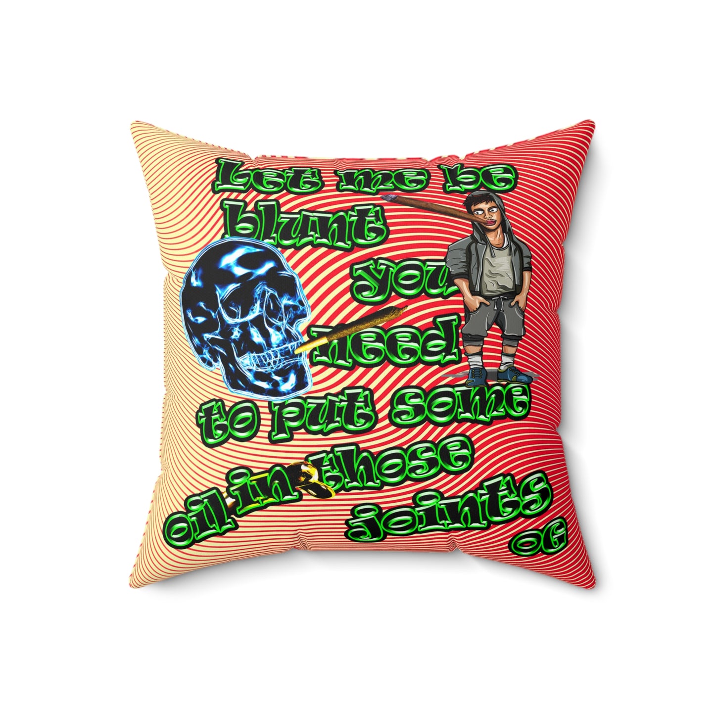og - Spun Polyester Square Pillow - (yellow-orange wave)