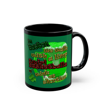 celtics logo - Black Mug (dark green)