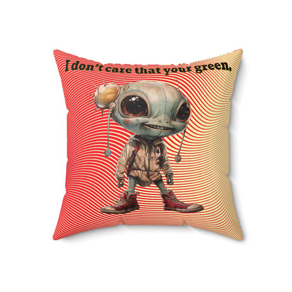 I don't care that your grey - Faux Suede Square Pillow - (yellow-orange wave)