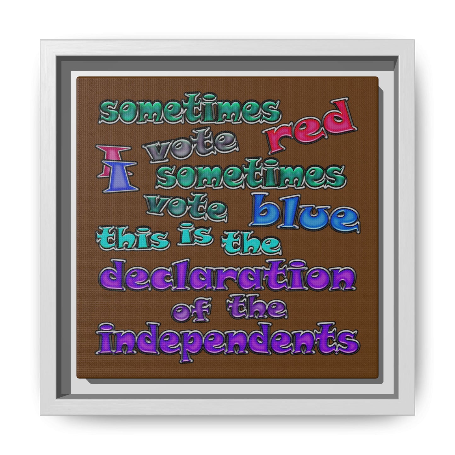 declaration of the independents - framed canvas art (brown)