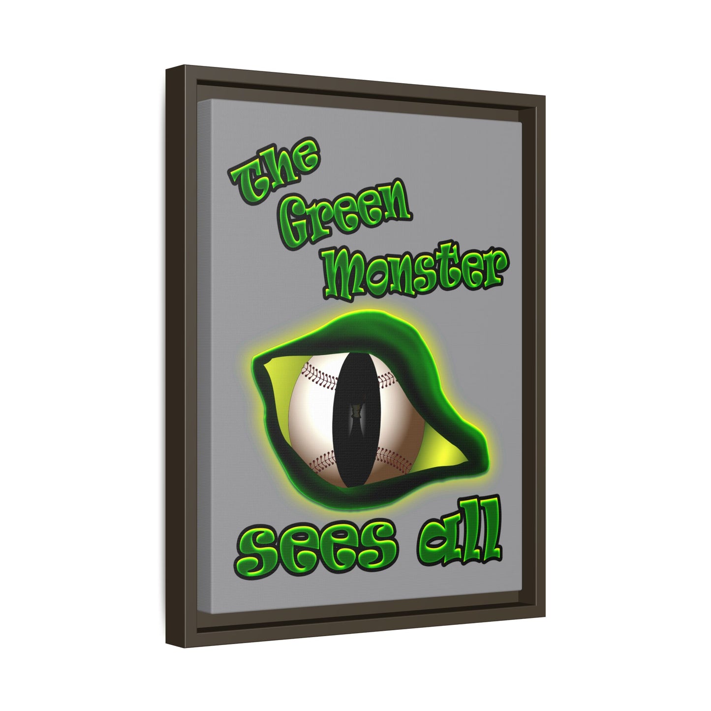 green monster - framed canvas art (grey)