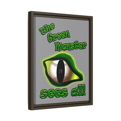green monster - framed canvas art (grey)