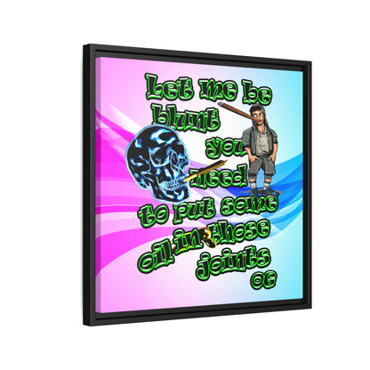 og - framed canvas art (light blue-pink wave)