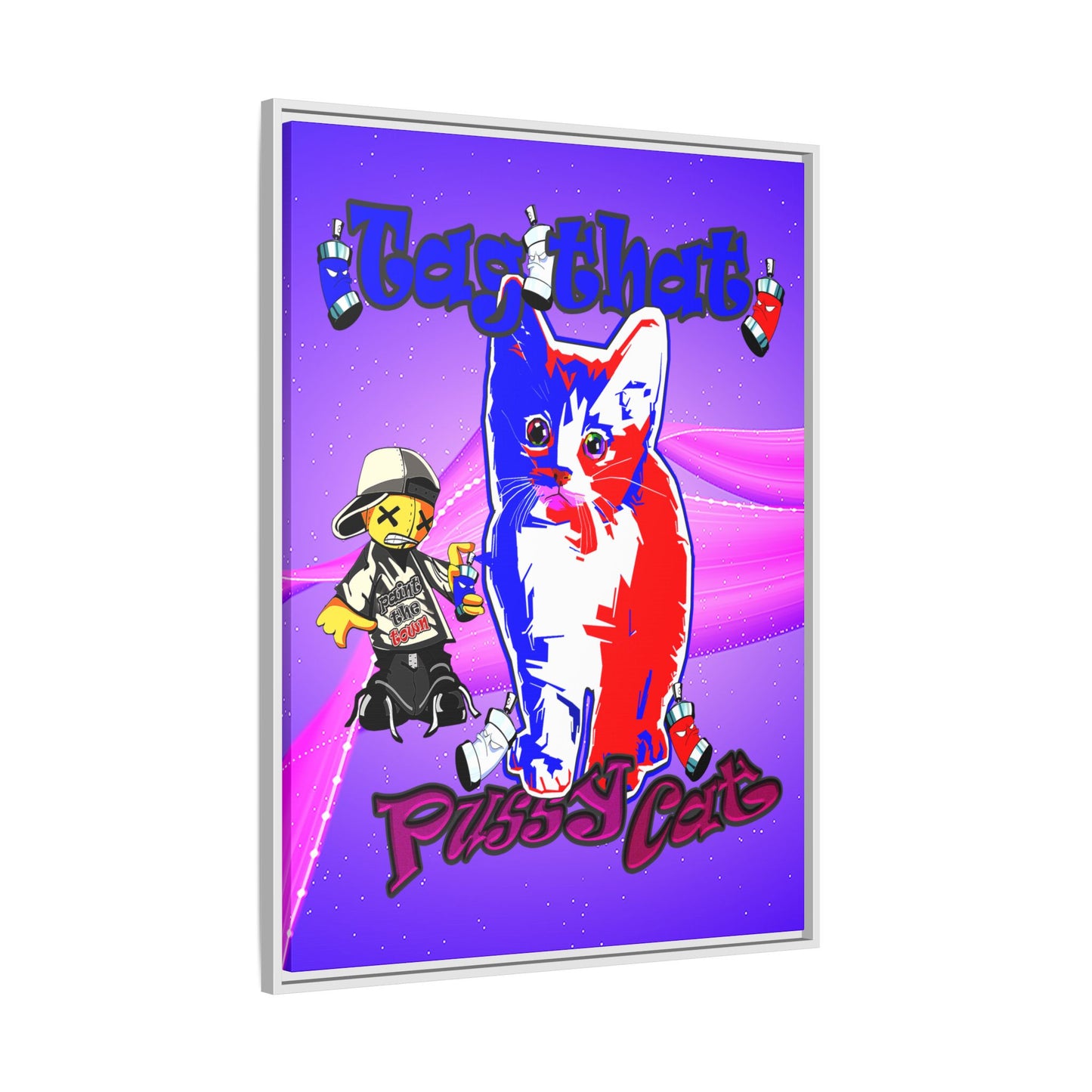 tag that - framed canvas art (purple-pink wave)