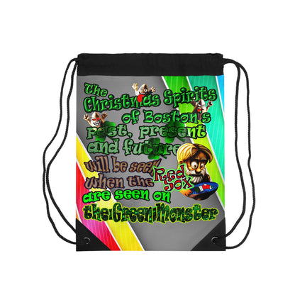 christmas spirits of boston - Drawstring Bag (rainbow split)