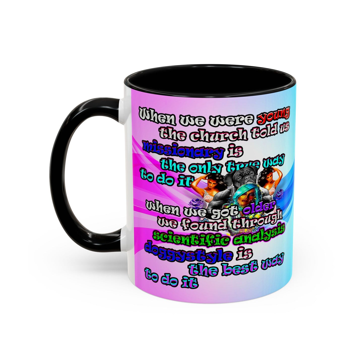doggystyle - Accent Mug (light blue-pink wave)