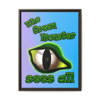 green monster - framed canvas art (light blue-purple wave)