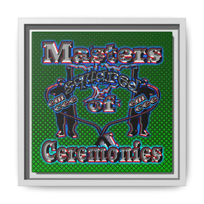 em cee squared - framed canvas art (logo green)
