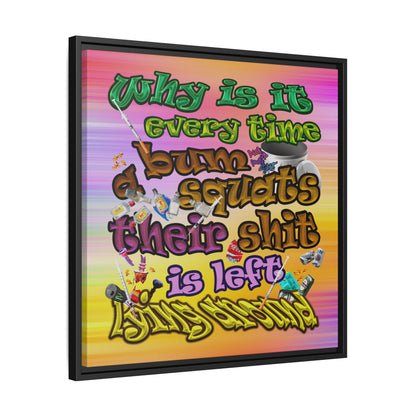 the bum's shit - framed canvas art (color blur)