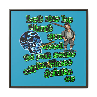 og - framed canvas art (turquoise)