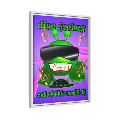 disc jockey - framed canvas art (purple-pink wave)