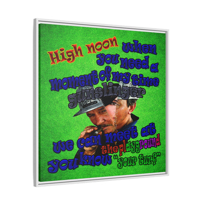 high noon - framed canvas art (green turf)