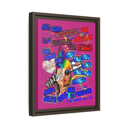 drop the beat - framed canvas art (pink)