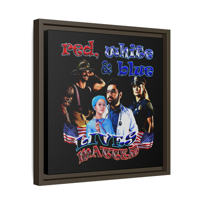 rw&b lives matter - framed canvas art (black)