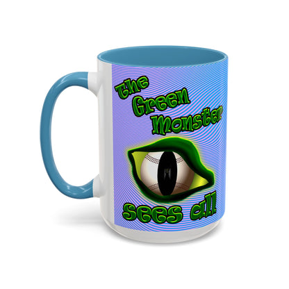 green monster - Accent Mug (light blue-purple wave)