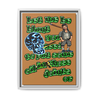 og - framed canvas art (light brown)