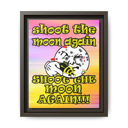 shoot the moon again - framed canvas art (color blur)