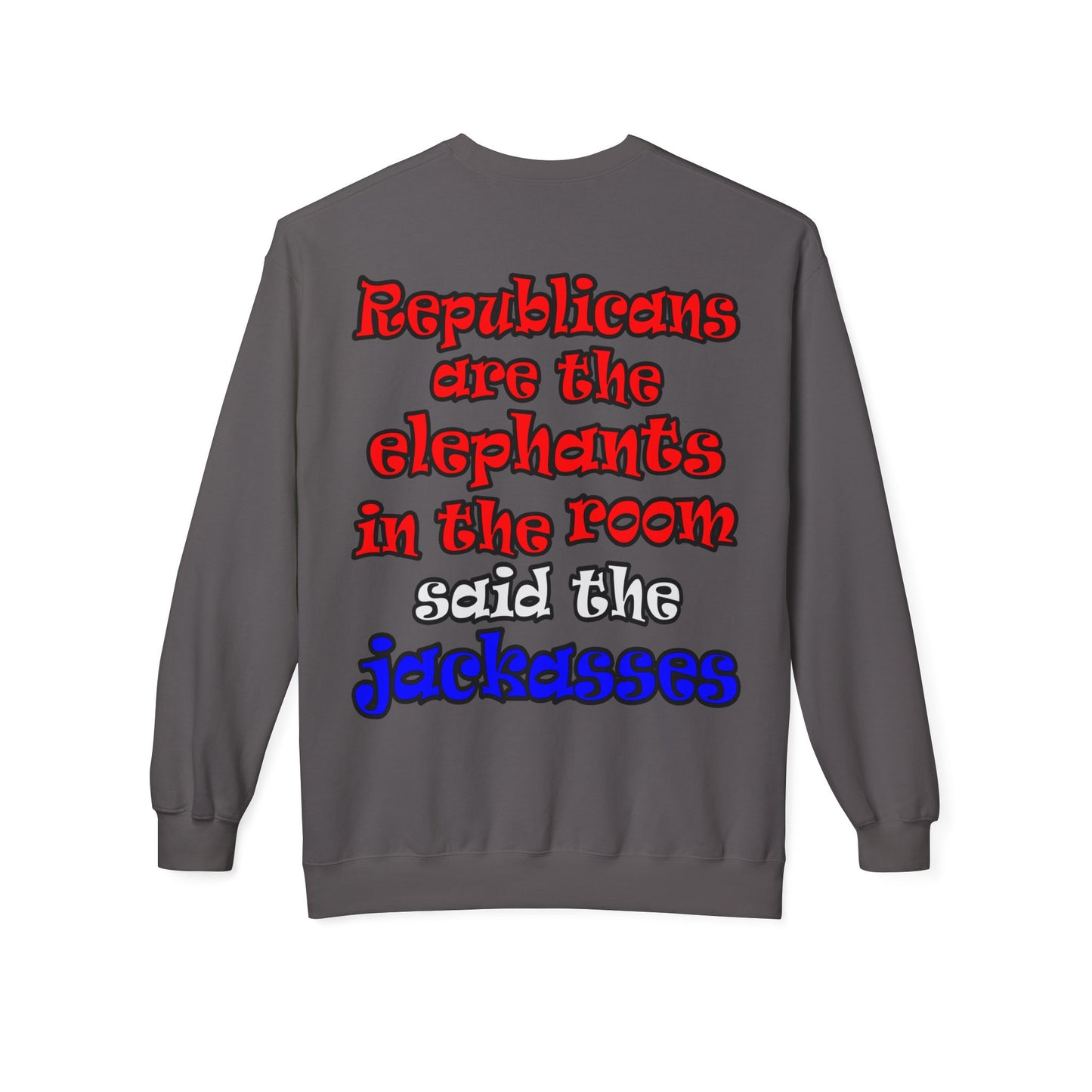 donkeys and elephants - Unisex Midweight Softstyle Fleece Crewneck Sweatshirt