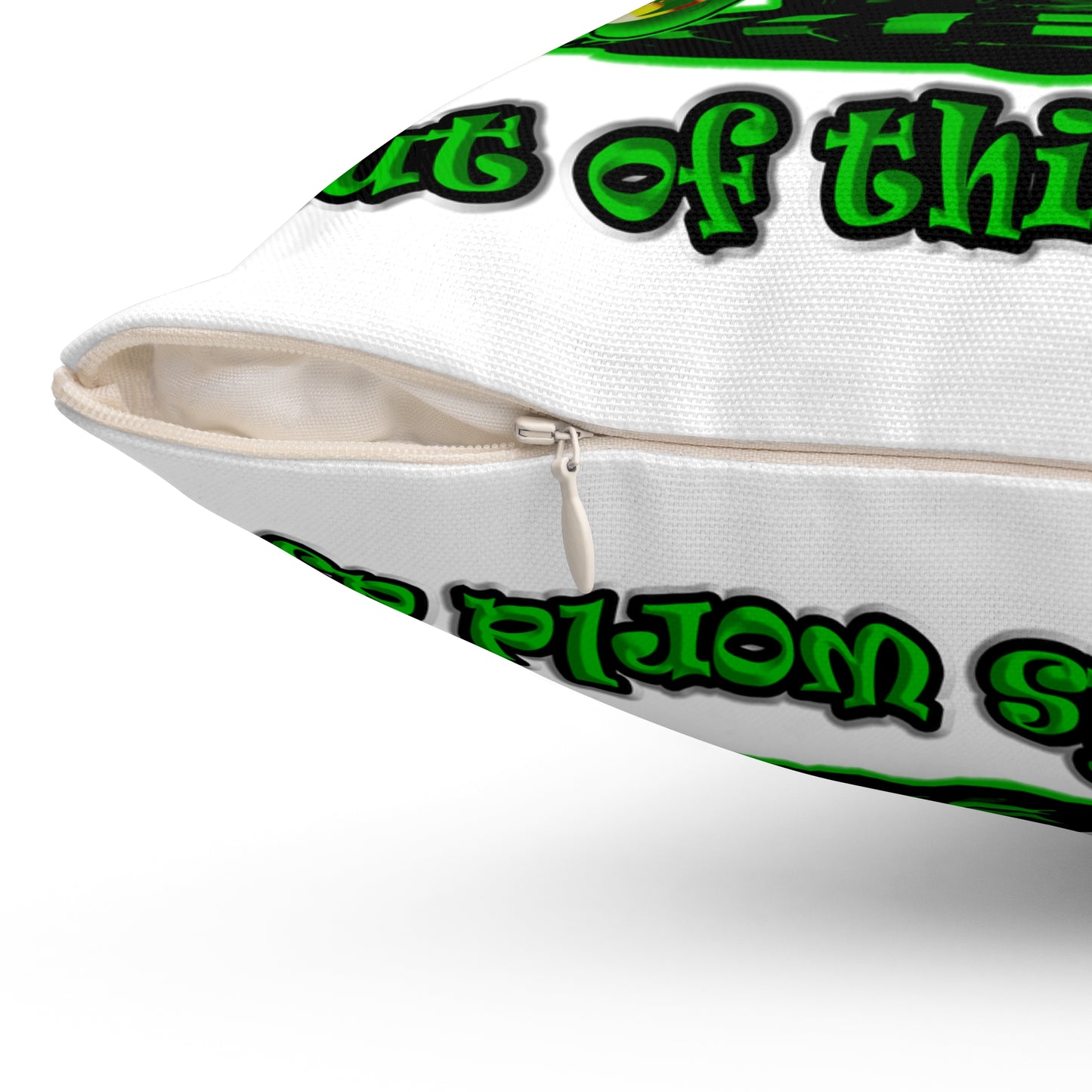 disc jockey - Spun Polyester Square Pillow - (white)