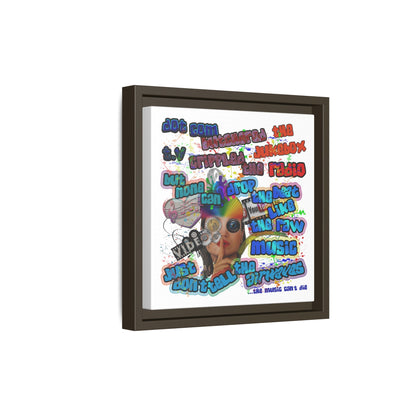 drop the beat - framed canvas art (white)
