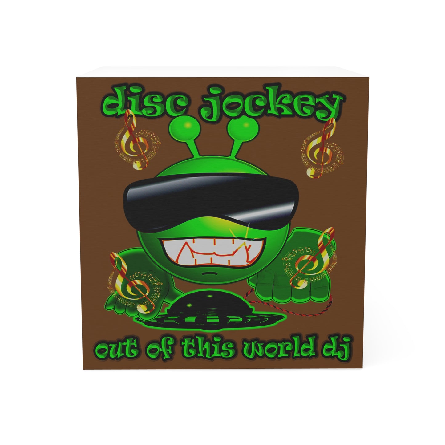disc jockey - note cube (brown)
