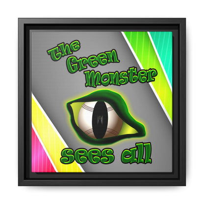 green monster - framed canvas art (rainbow split)