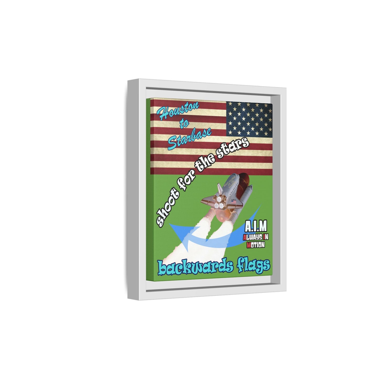 shoot for the stars - framed canvas art (green)