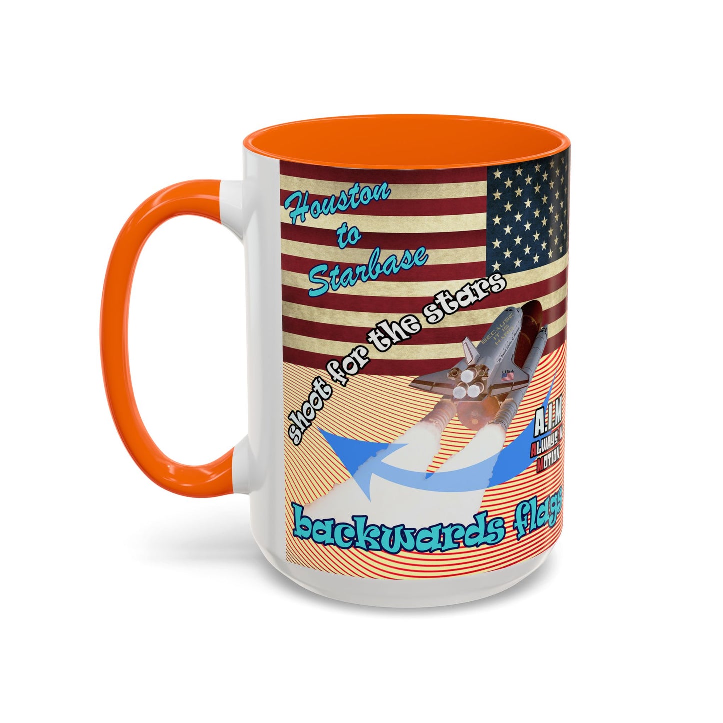 shoot for the stars - Accent Mug (yellow-orange wave)