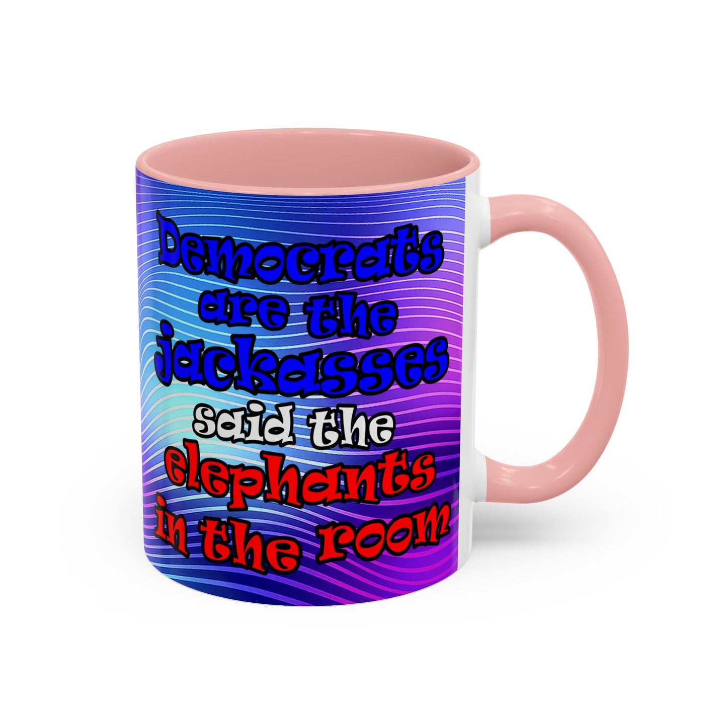 donkeys and elephants - Accent Mug (purple wave)