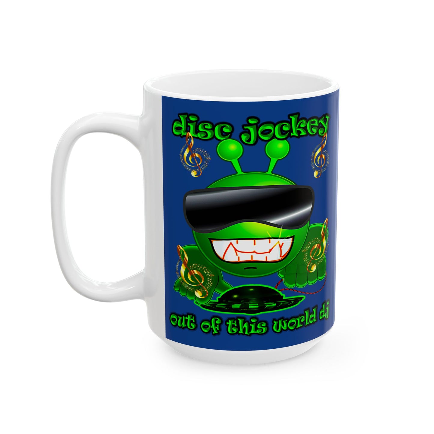 disc jockey - White Mug (dark blue)