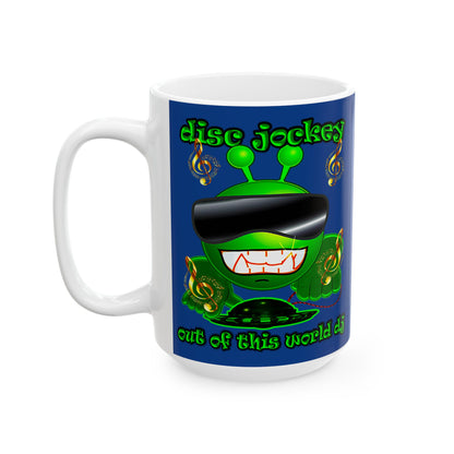 disc jockey - White Mug (dark blue)