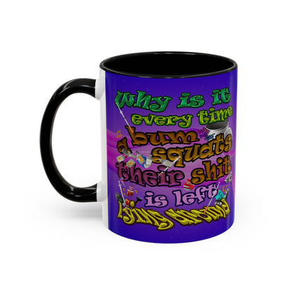 the bum's shit - Accent Mug (purple-pink wave)