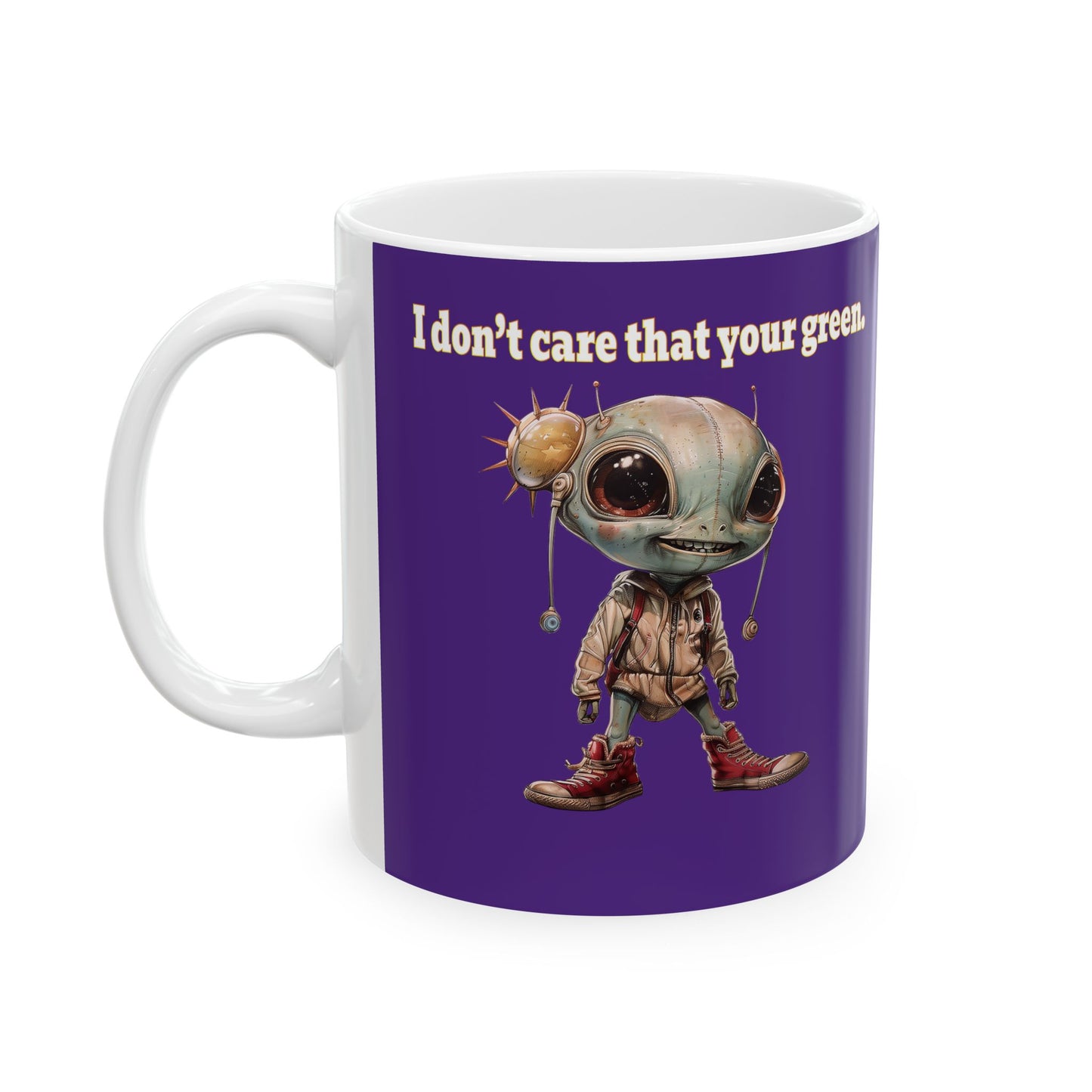 I don't care that your grey - White Mug (purple)