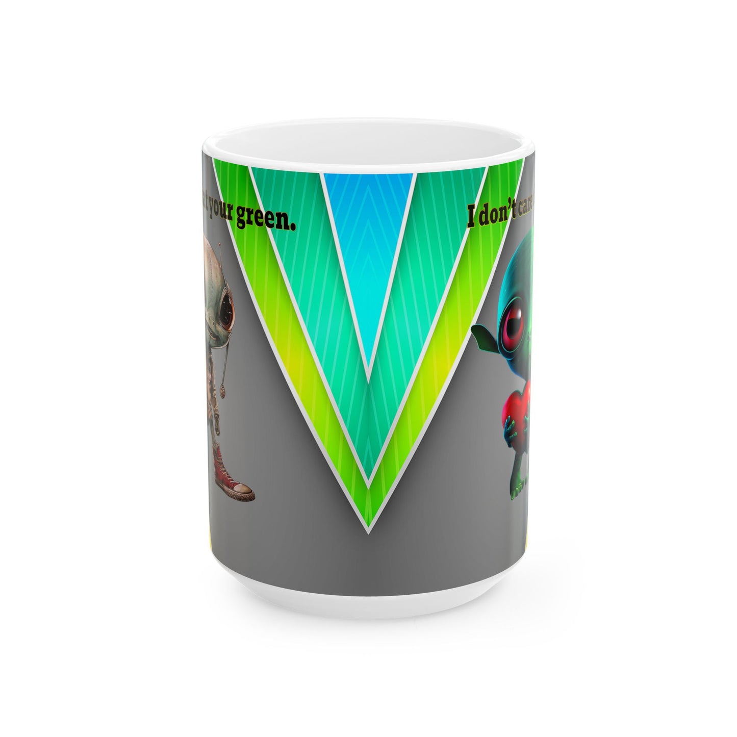 I don't care that your grey - White Mug (rainbow split)
