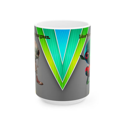 I don't care that your grey - White Mug (rainbow split)